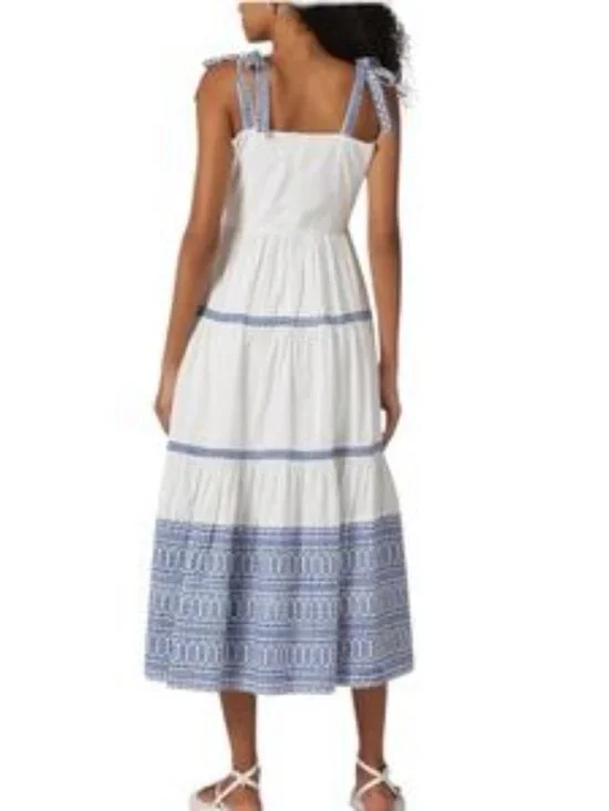 Oliphant Tie Strap Button Midi Dress - Picture 2 of 6